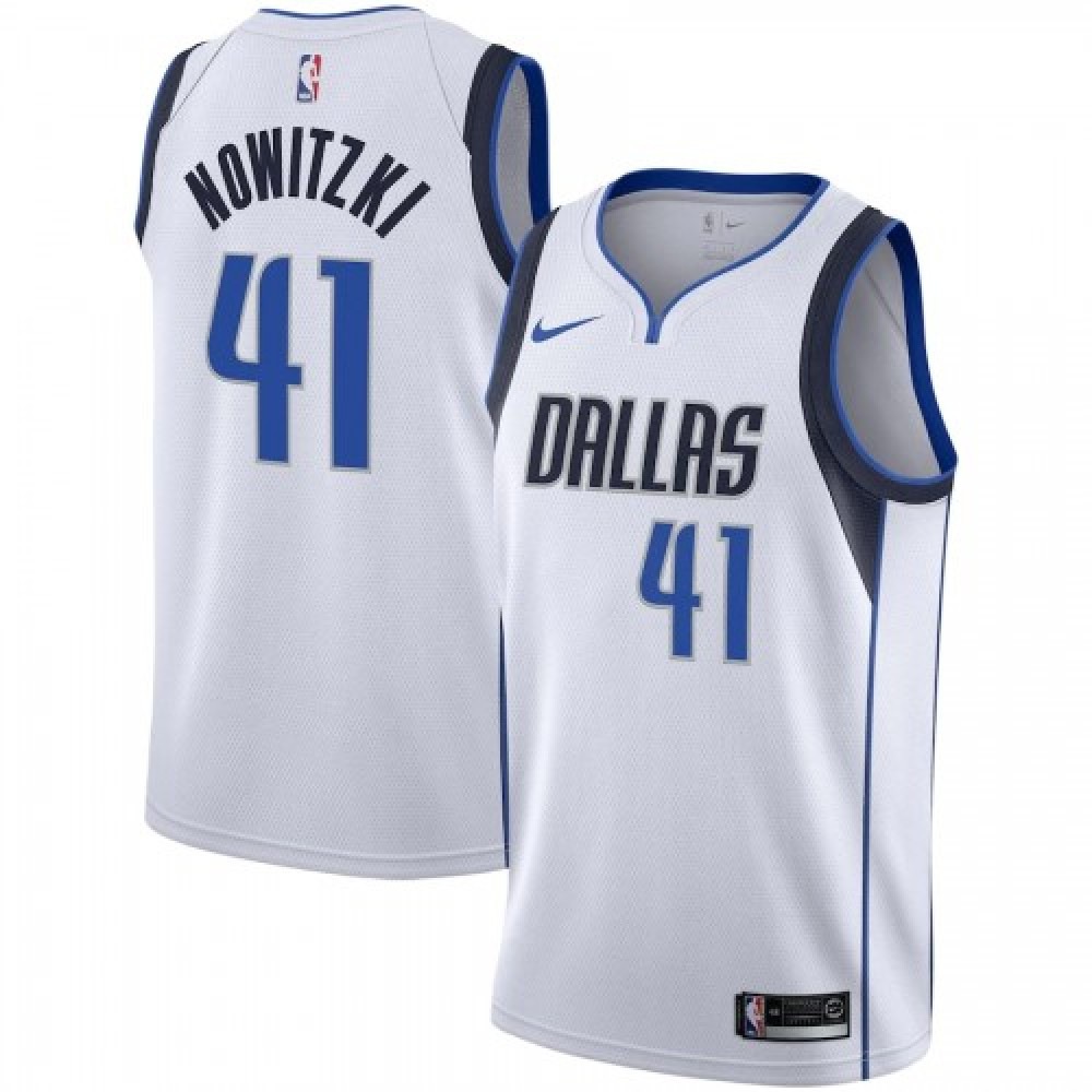 Men's Dallas Mavericks Dirk Nowitzki #41 White Swingman Jersey - Association Edition-Pro Kit Vault | Brand New 26/27 Sports Jerseys
